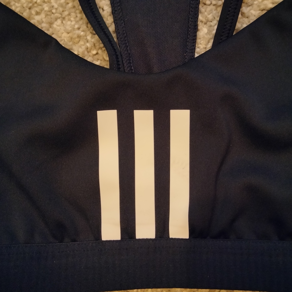 NWT Sz XS Adidas Aeroready 3 Stripes Sports Bra - Picture 6 of 8